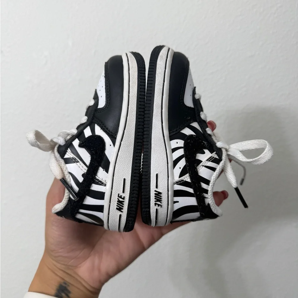 Nike Kids Zebra Print Black and White Sneakers - Picture 7 of 9